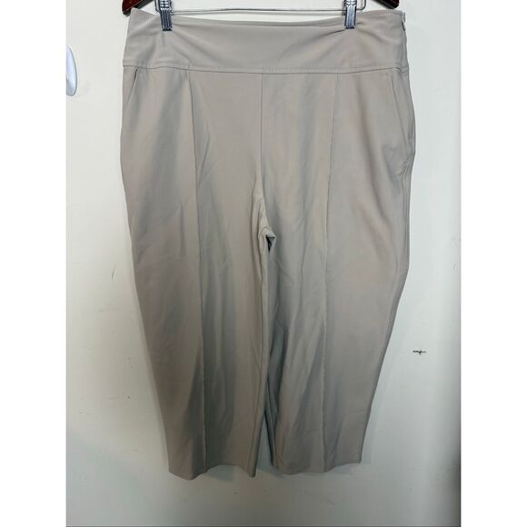 Athleta Stellar Wide Crop 533534 Beige Size 16 Pull On High Rise Wide Leg Croppe - Picture 1 of 4